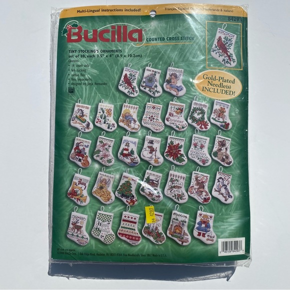 Bucilla Other - Bucilla counted cross stitch kit 84293 Tiny Stockings Ornaments makes 30…